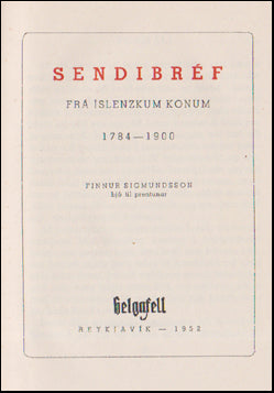 Sendibréf frá íslenzkum konum 1784-1900 # 72693