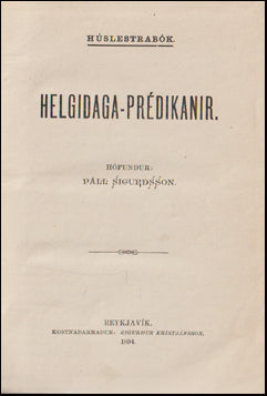Húslestrarbók. Helgidaga-prédikanir # 72801