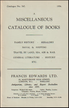 A Miscellaneous Catalogue of Books # 72923