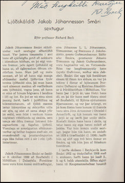 Ljóðskáldið Jakob Jóhannesson Smári sextugur # 75574