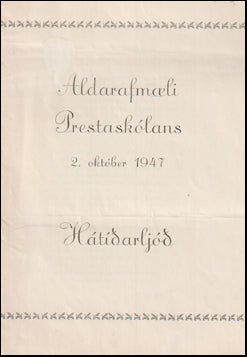 Aldarafmæli Prestaskólans # 75878