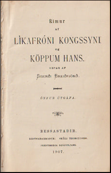 Rímur af Líkafróni kongssyni og köppum hans # # 75903