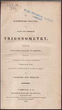 An Elementary Theatise of Trigonometry # 75928