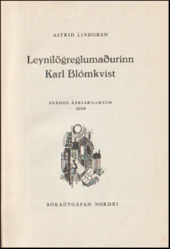 Leynilögreglumaðurinn Karl Blómkvist # 76050