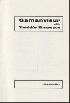 Gamanvísur eftir Theódór Einarsson # 76092