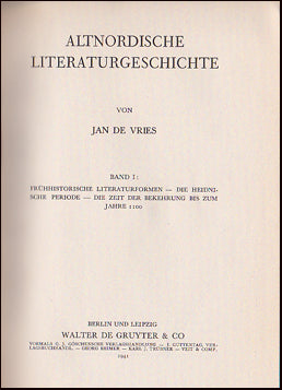 Altnordische Literaturgeschichte I-II # 76895