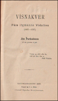 Vísnakver Páls lögmanns Vídalíns # 77033