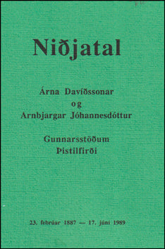 Niðjatal Árna Davíðssonar og Arnbjargar Jóhannesdóttur # 77208