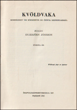 Kvöldvaka. Misserisrit um bókmenntir og önnur menningarmál # 78523