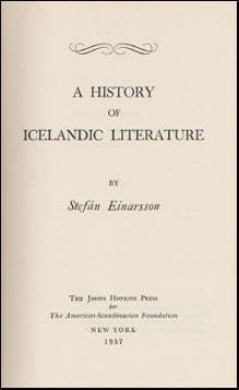A History of Icelandic Literature # 79523