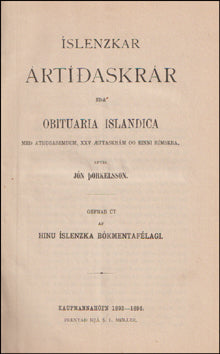 Íslenzkar ártíðaskrár eða Obituaria Islandica # 82203