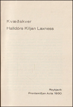 Kvæðakver # 85099