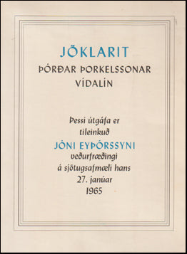 Jöklarit Þórðar Þorkelssonar Vídalín # 85231