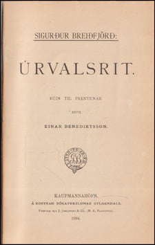 Úrvalsrit Sigurðar Breiðfjörð # 86453