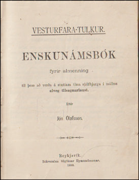 Vesturfarar-túlkur. Enskunámsbók # 86789