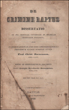 De Crimine Raptus Dissertatio # 87016
