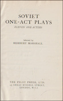 Soviet One-Act-Plays # 87731