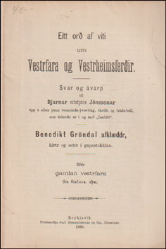 Eitt orð af viti um Vestrfara og Vestrheimsferðir # 87747
