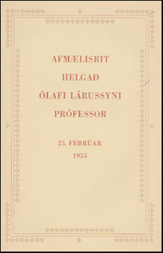 Afmælisrit helgað Ólafi Lárussyni prófessor # 87817