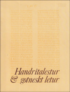 Handritalestur & gotneskt letur # 87917