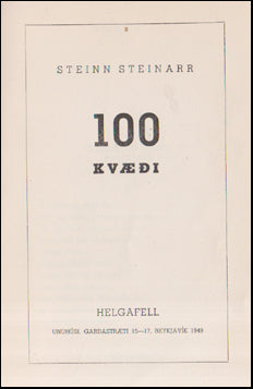 100 Kvæði eftir Stein Steinarr # 88090
