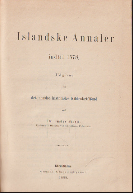 Islandske Annaler indtil 1578 # 88714