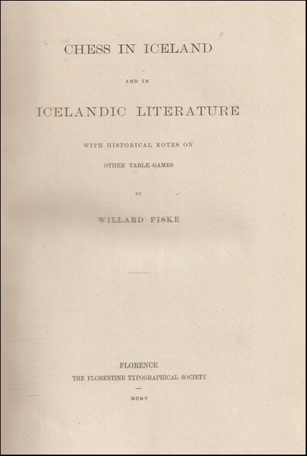 Chess in Iceland and in Icelandic literature # 88715