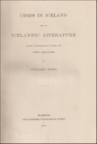 Chess in Iceland and in Icelandic literature # 88715
