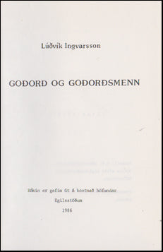 Goðorð og goðorðsmenn I-III # 88768