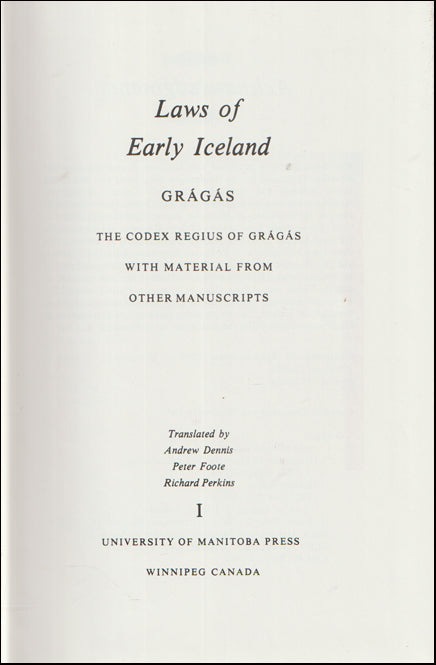Laws of Early Iceland. Grágás # 88826