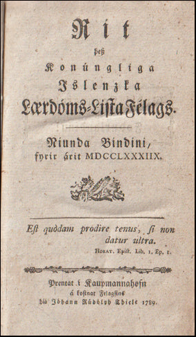 Publications of the Icelandic Society of Learning~Art. Ninth and Tenth Volumes # 88853 