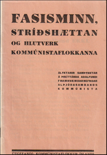 Fasisminn, stríðshættan og hlutverk kommúnistaflokkanna # 88913
