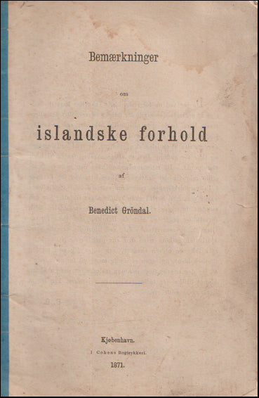 Bemærkninger om islandske forhold # 88931