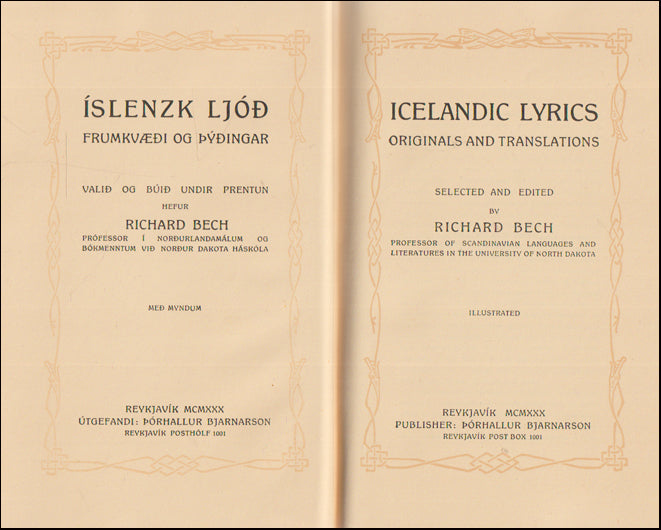 &nbsp;Íslenzk ljóð. Frumkvæði og þýðingar - Icelandic lyrics. Originals and translations # 88935