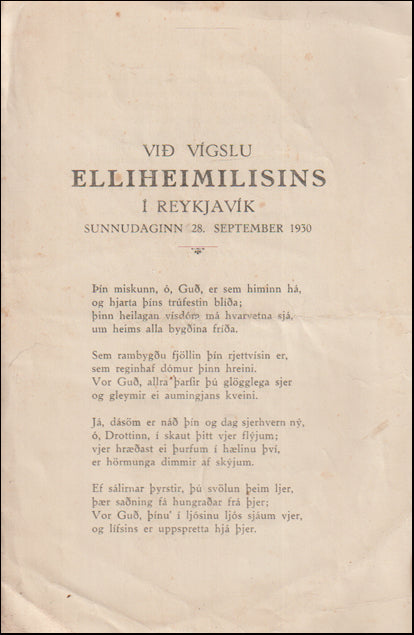 Við vígslu Elliheimilisins í Reykjavík # 89105