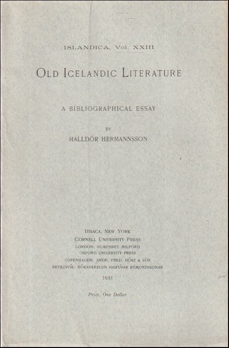 Old Icelandic Literature. A Bibliographical Essay # 89147