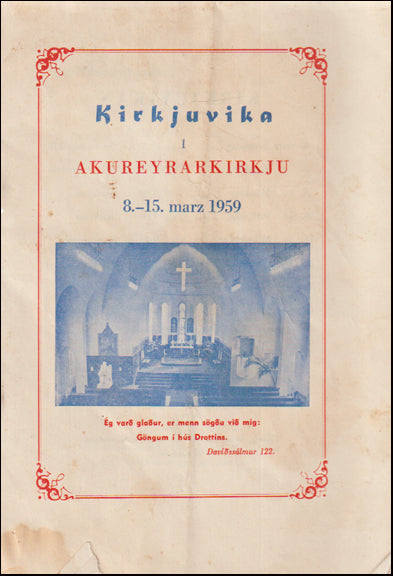 Kirkjuvika í Akureyrarkirkju 8. - 15. marz 1959 # 89200