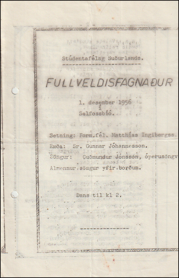Stúdentafélag Suðurlands. Fullveldisfagnaður # 89201
