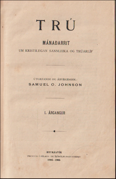 Trú. Mánaðarrit um kristilegan sannleika og trúarlíf # 89209