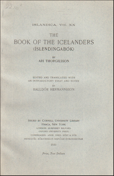 The Book of the Icelanders (Íslendingabók) # 89281