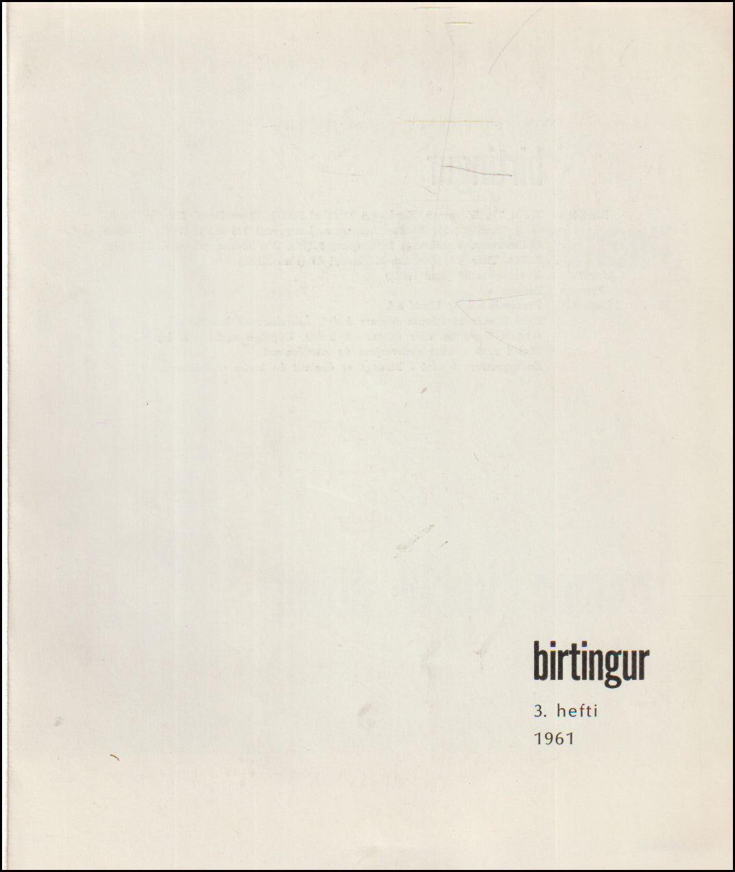 Birtingur. 3. hefti 1961. Fljúgandi næturlest # 89336