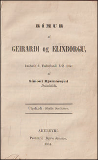 Rímur af Finnboga ramma - Rímur af Geirarði og Elínborgu - Sneglu-Halli # 89455