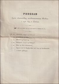 Programm fyrir skemmtidag verzlunarmanna í sept. 1894 á Ártúni # 89487