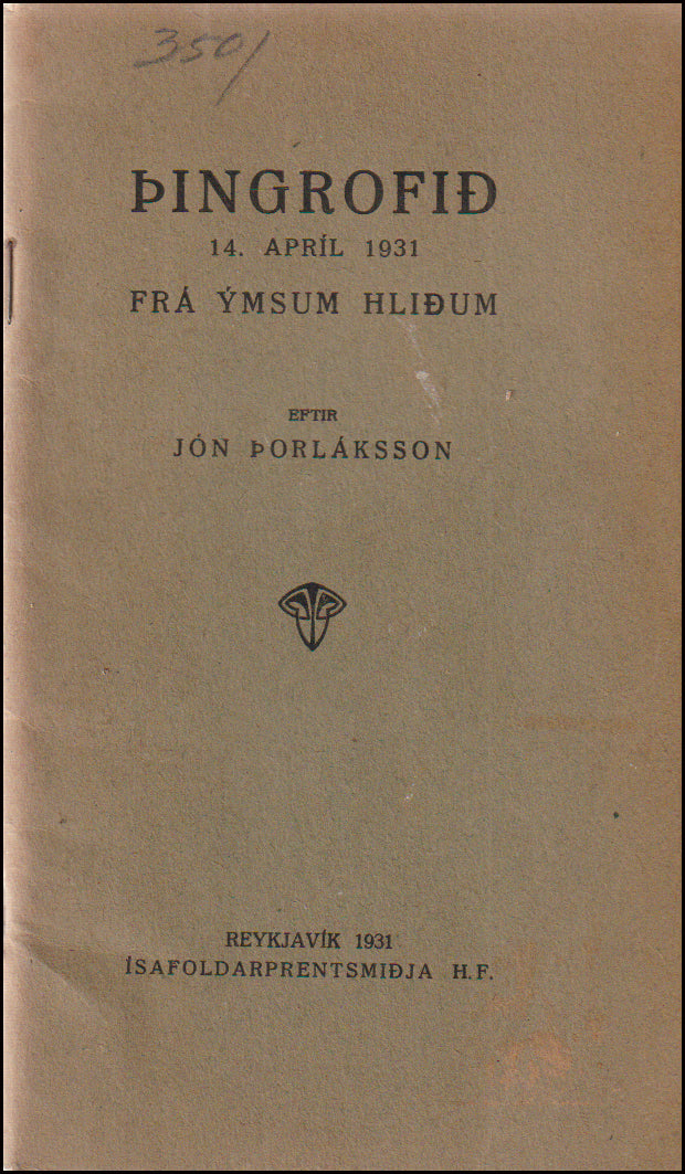 Þingrofið 14. apríl 1931 # 89489