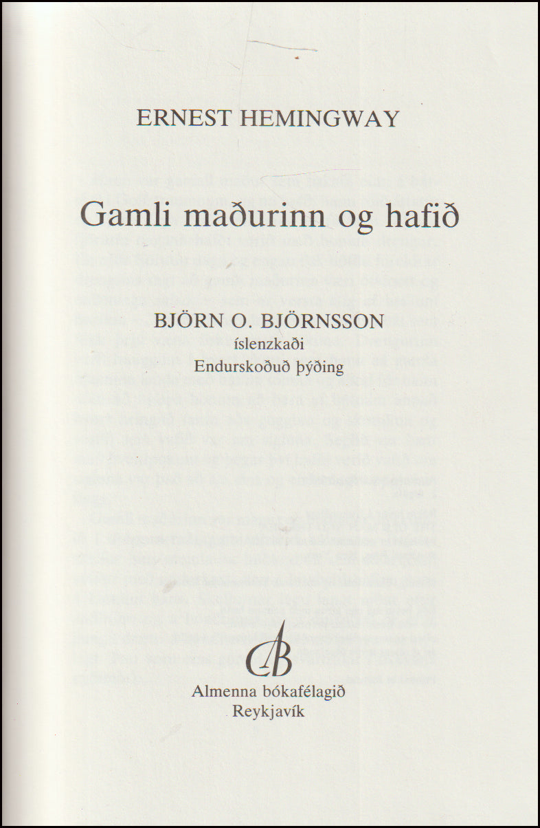 Gamli maðurinn og hafið # 89502
