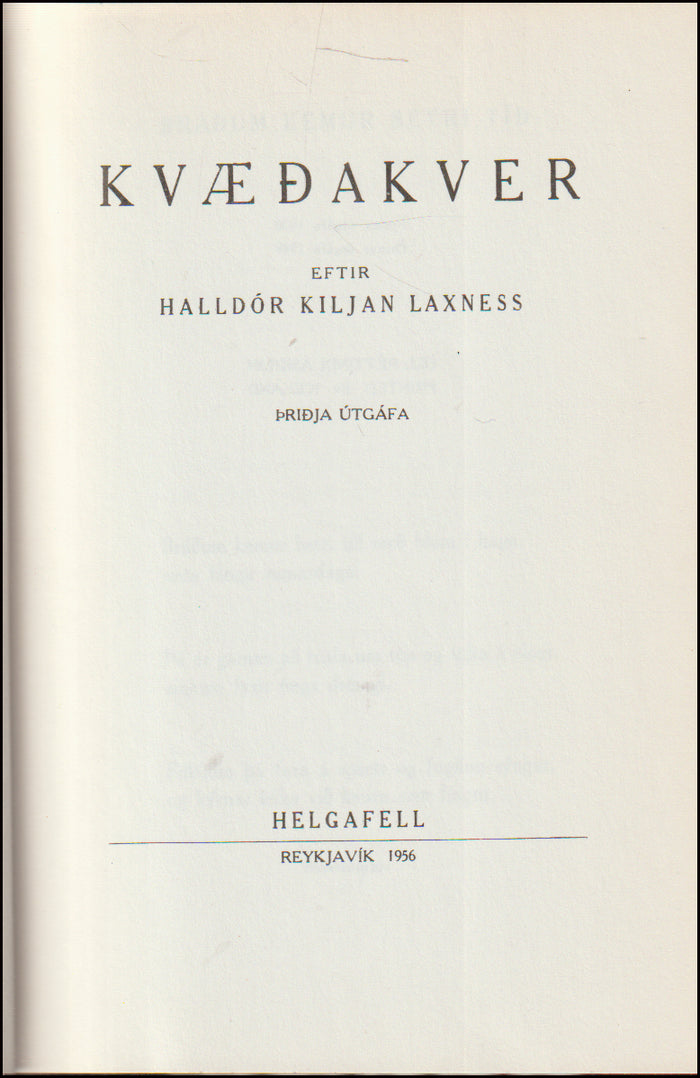 Kvæðakver # 89507