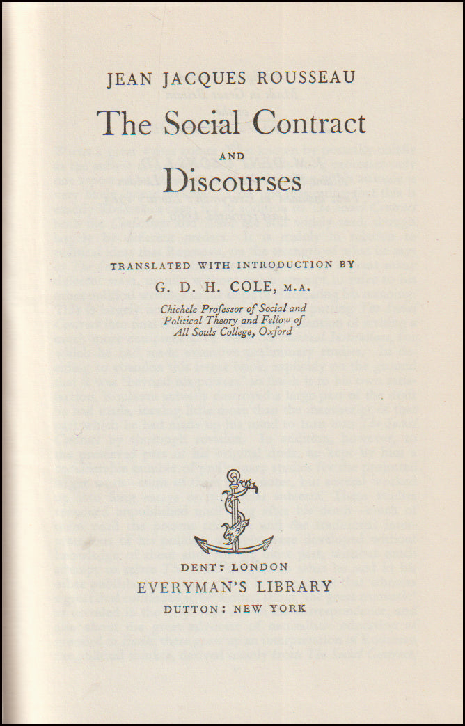 The social contract and Discourses # 89548