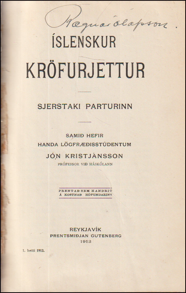 Íslenzkur kröfurjettur # 89554