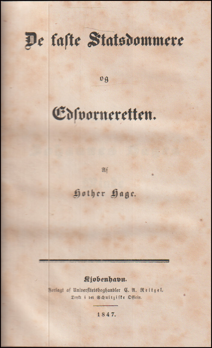 De faste Statsdommere og Edsvorneretten # 89555