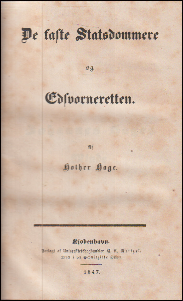 De faste Statsdommere og Edsvorneretten # 89555